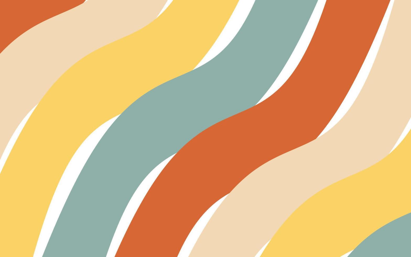Retro-Wellen, Streifen, Siebziger-Stil, Orange, Salbeigrün, HD, PC-Hintergrundbild