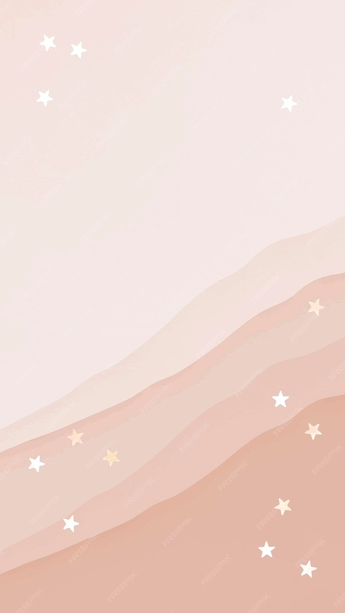 Abstrakte Wellen, Sterne, Pastellrosa, Minimalistisch, Full HD, Handy-Hintergrund im Hochformat