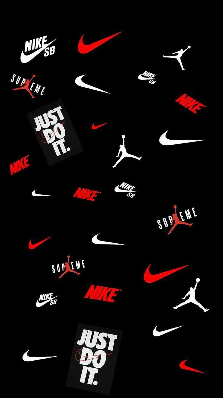 Nike, Air Jordan, Jumpman, Supreme, Just Do It, Muster, HD, Hintergrundbild fürs Handy