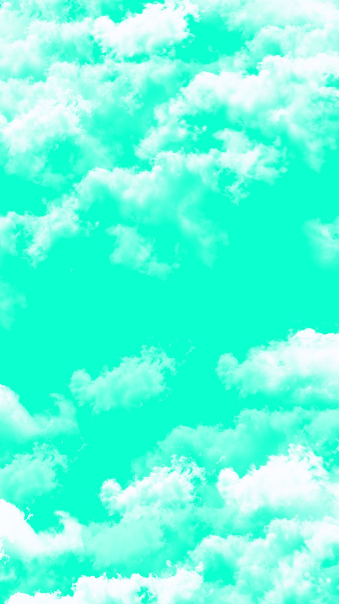Wolken, Türkis, Himmel, Neon, Full HD, Handy-Hintergrund im Hochformat