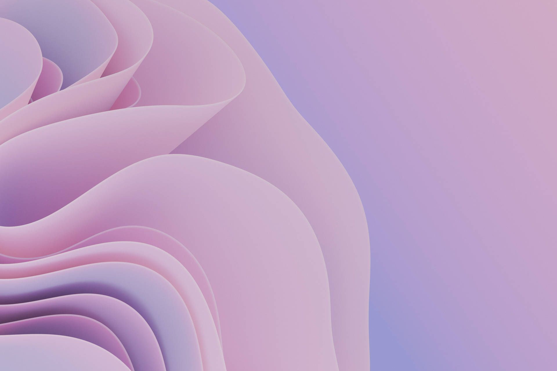Abstrakt, 3D-Wellen, Flieder, Rosa, Sanfte Formen, Full HD, Desktop-Hintergrund für Windows