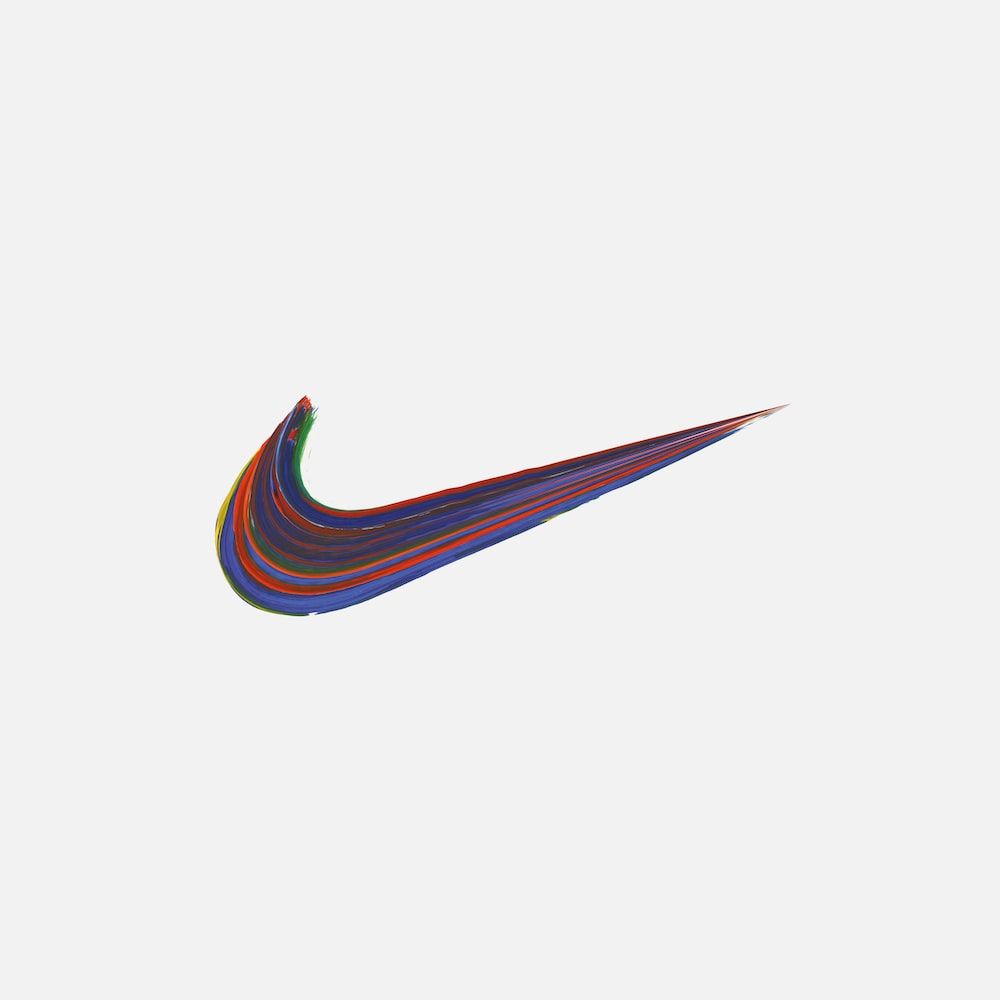 Nike Swoosh, Bunte Streifen, Weißer Hintergrund, Minimalismus, Wallpaper