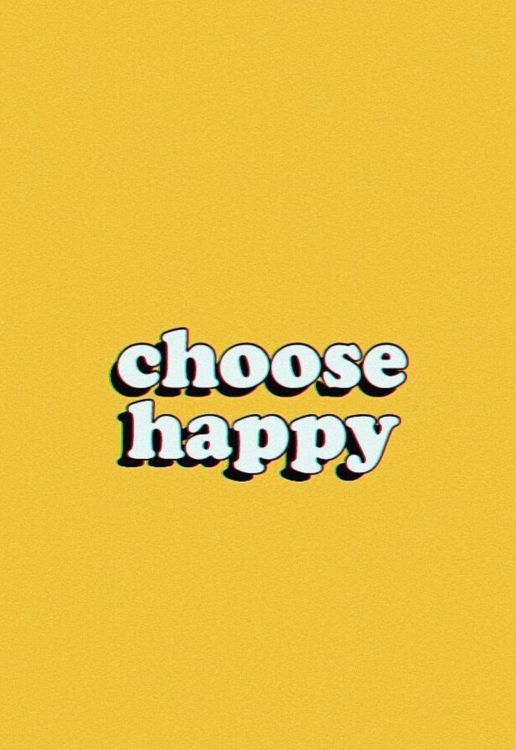 Choose Happy, Spruch, Gelber Hintergrund, Retro-Schrift, Minimalistisch, HD Wallpaper