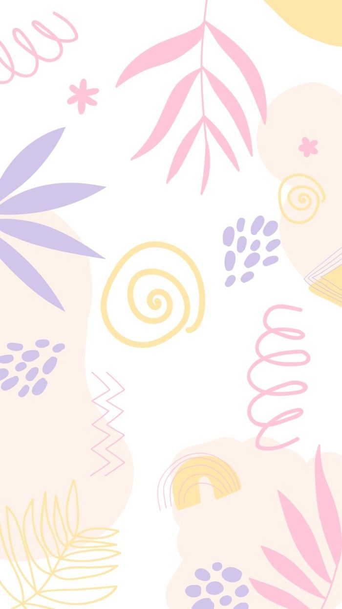Abstrakte Formen, Blätter, Spiralen, Pastell, Bunt, Hintergrundbild für iPhone und Android