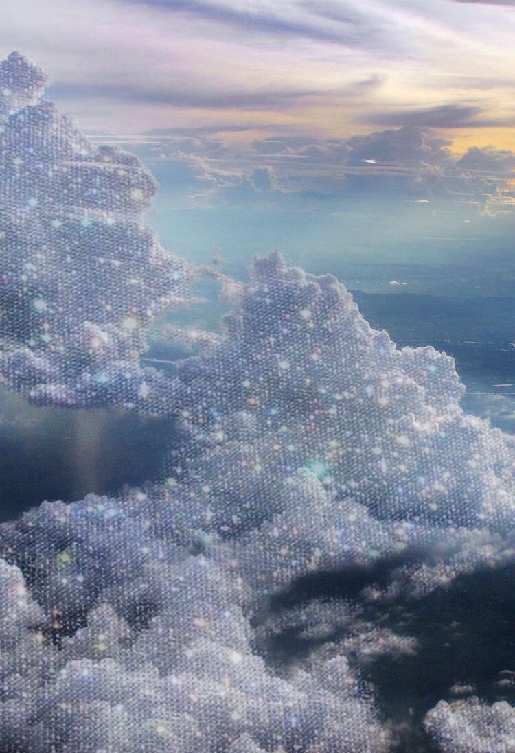 Wolken, Glitzer, Wolkenmeer, Lila, Verträumt, HD, iPad-Hintergrundbild