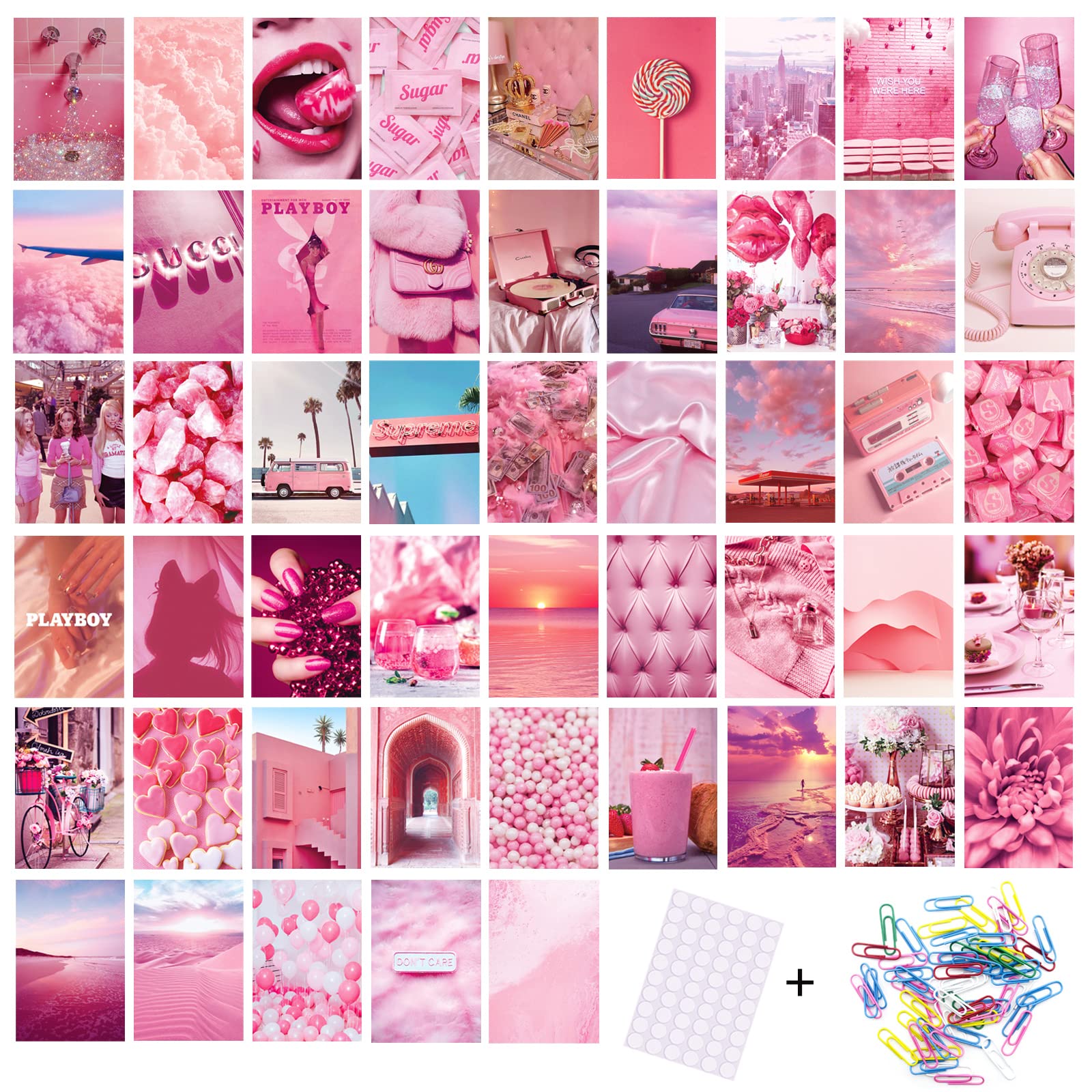 Collage, Aesthetic, Rosa, Fotowand, Pastell, HD, iPad-Hintergrundbild