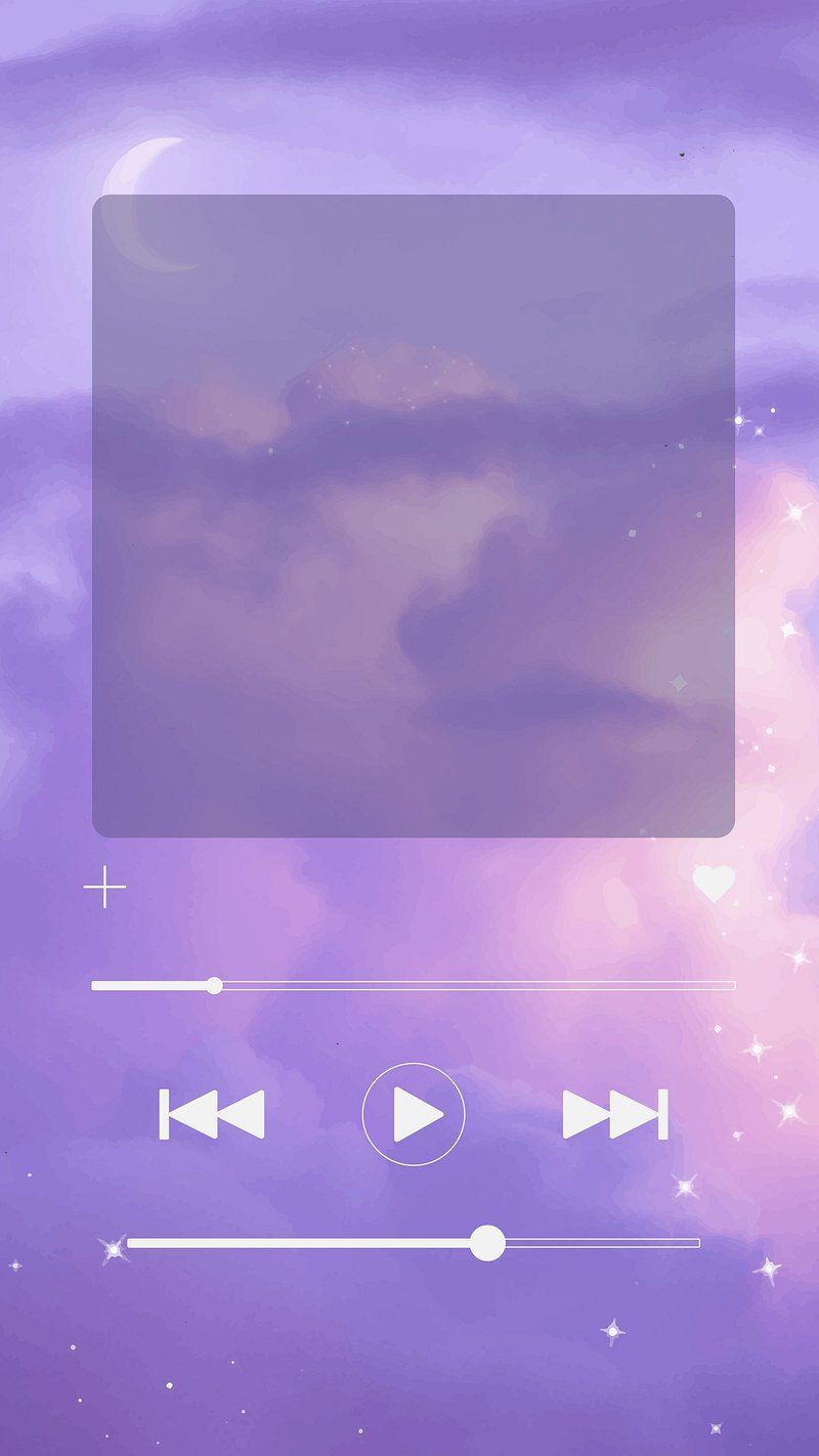 Musikplayer, Wolken, Lila Himmel, Pastell, Interface, HD, Handy-Hintergrund im Hochformat