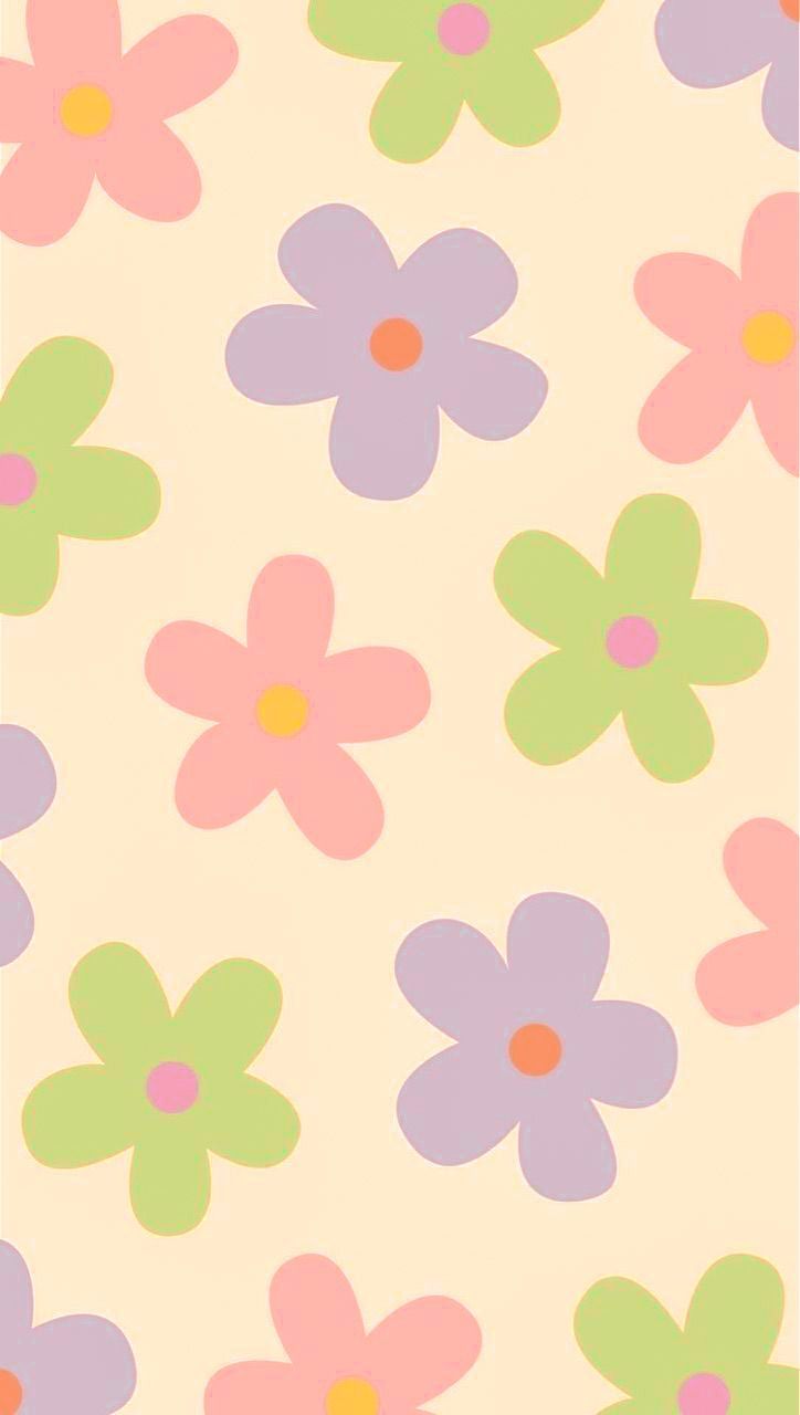 Blumen, Muster, Pastellfarben, Retro, Gänseblümchen, Hochformat, Hintergrundbild fürs Smartphone