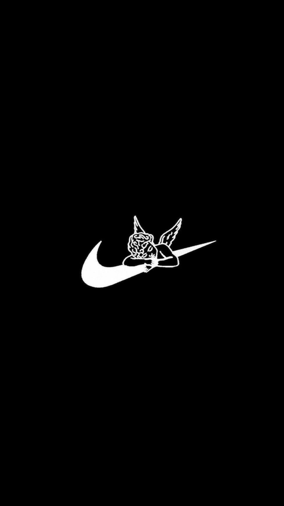 Nike Swoosh, Air Jordan, Sneaker-Grafik, Schwarzer Hintergrund, Sperrbildschirm fürs iPhone
