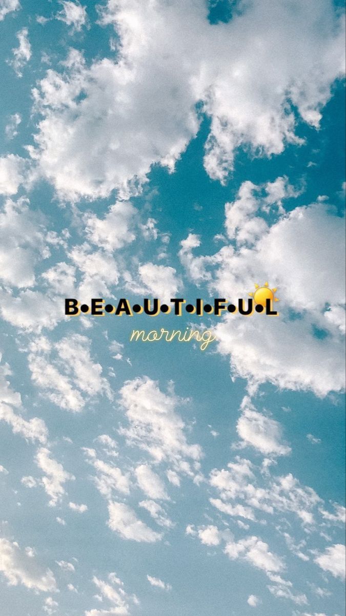 Beautiful, Wolken, Blauer Himmel, Typografie, Hochformat, Hintergrundbild fürs Smartphone