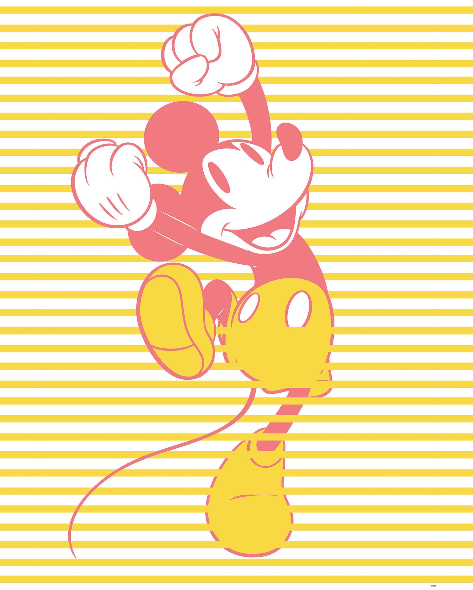 Micky Maus, Disney, Streifen, Gelb, Rot, Pop-Art, QHD+, Hintergrundbild fürs Tablet