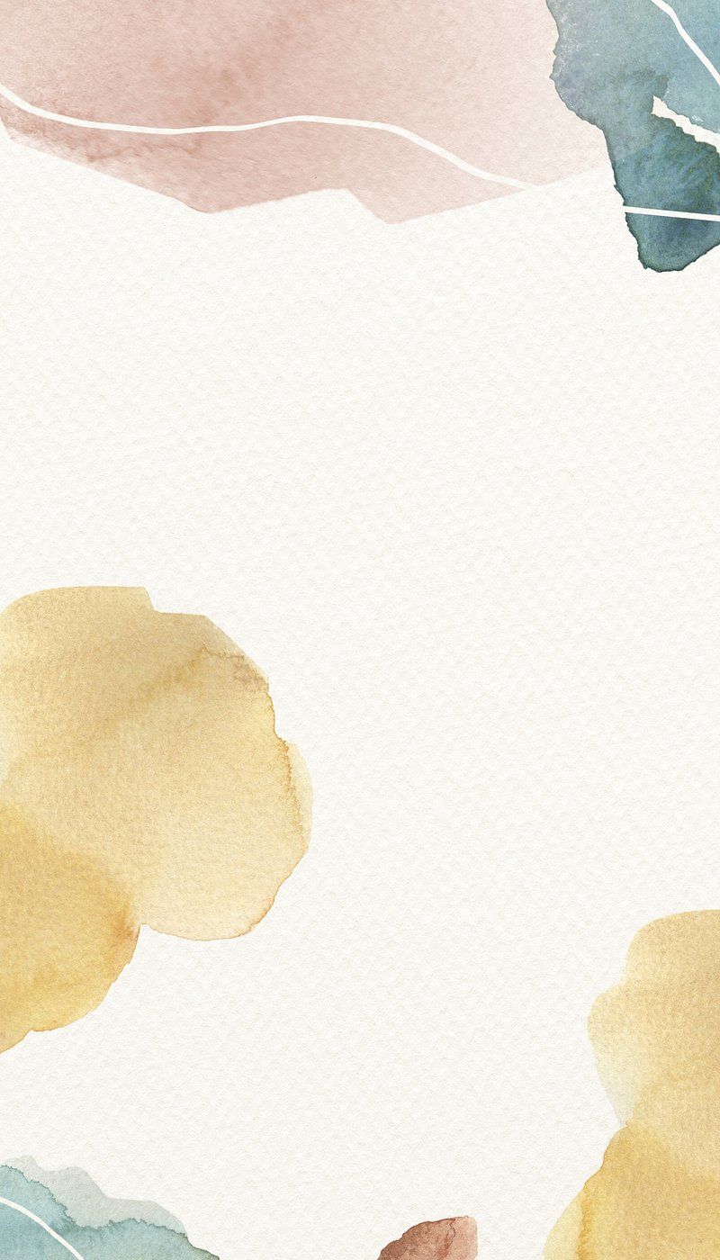 Aquarell, Abstrakte Flecken, Senfgelb, Rahmen, Cremefarben, Hintergrundbild fürs Handy