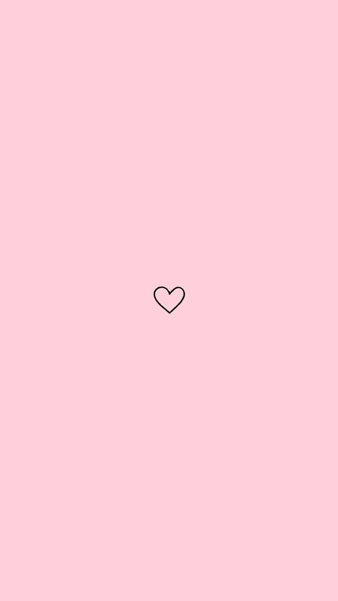 Herz, Minimalistisch, Rosa Hintergrund, Full HD, Sperrbildschirm fürs iPhone
