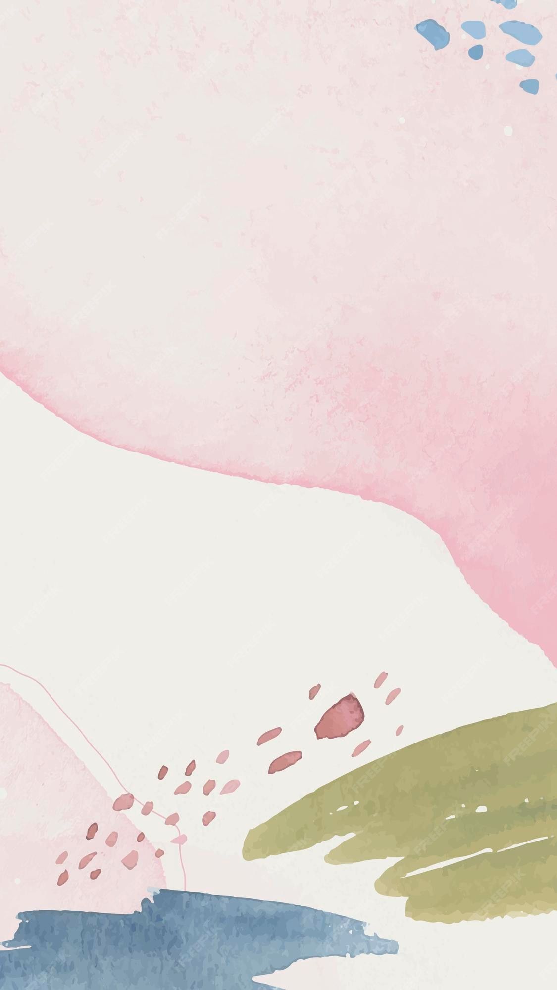 Aquarell, Pinselstriche, Pastell, Rosa, Abstrakt, Hintergrundbild für iPhone und Android