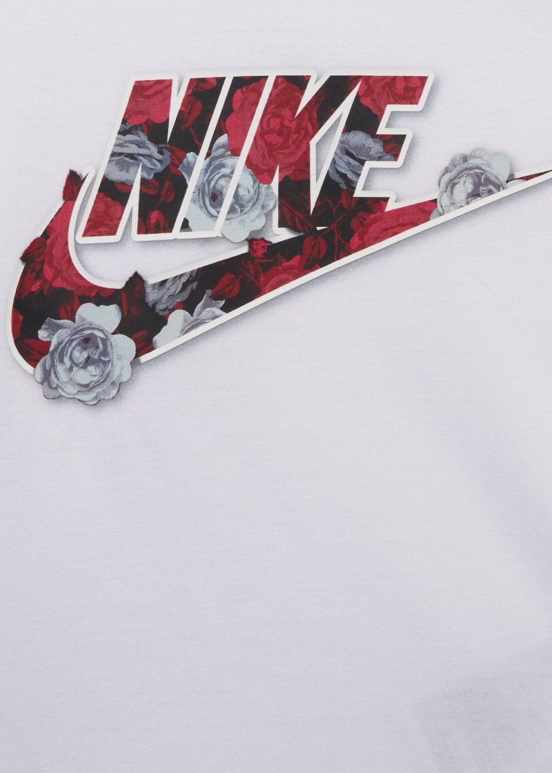 Nike-Logo, Rote Rosen, Floral, Weißer Hintergrund, HD Wallpaper