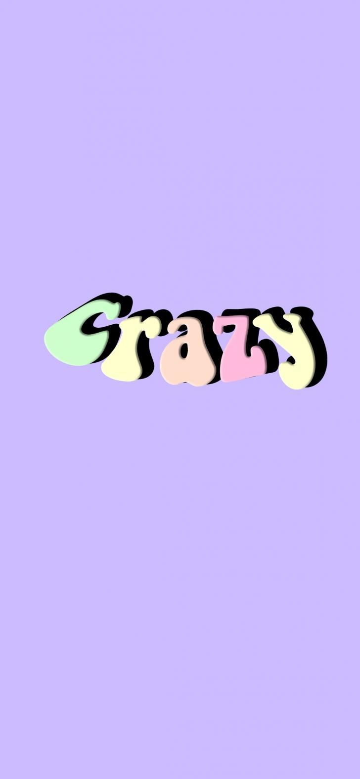 Crazy, Schriftzug, Lila Hintergrund, Holografisch, HD, Sperrbildschirm fürs iPhone