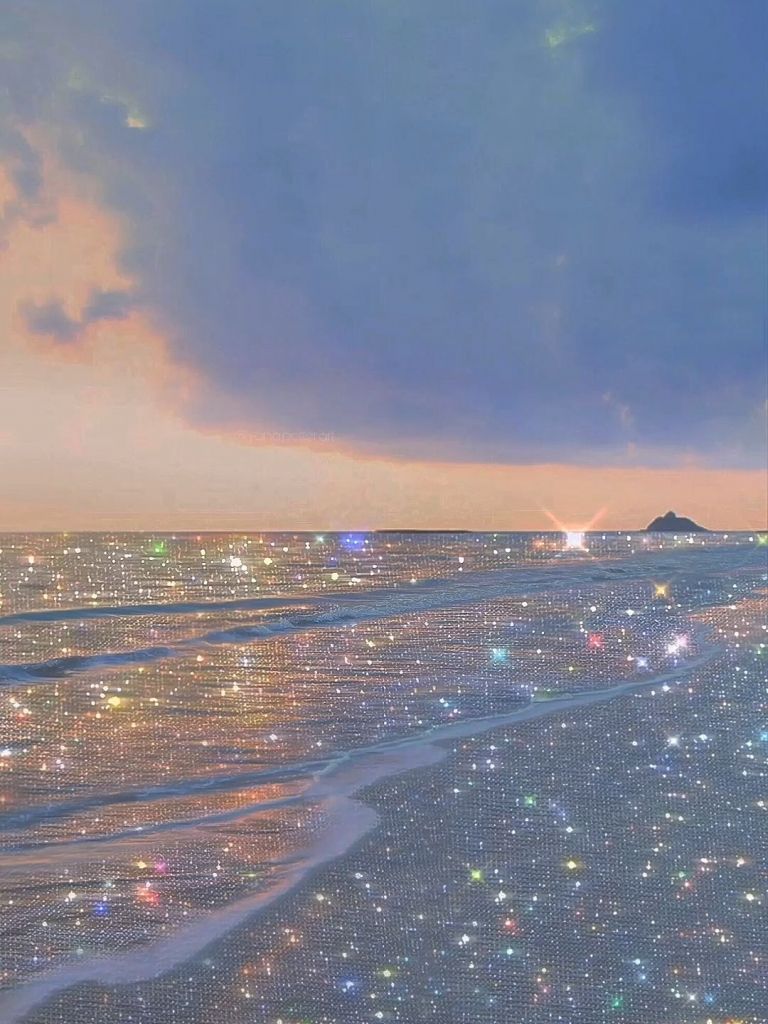 Strand, Glitzer, Meer, Wolken, Abendlicht, HD, iPad-Hintergrundbild
