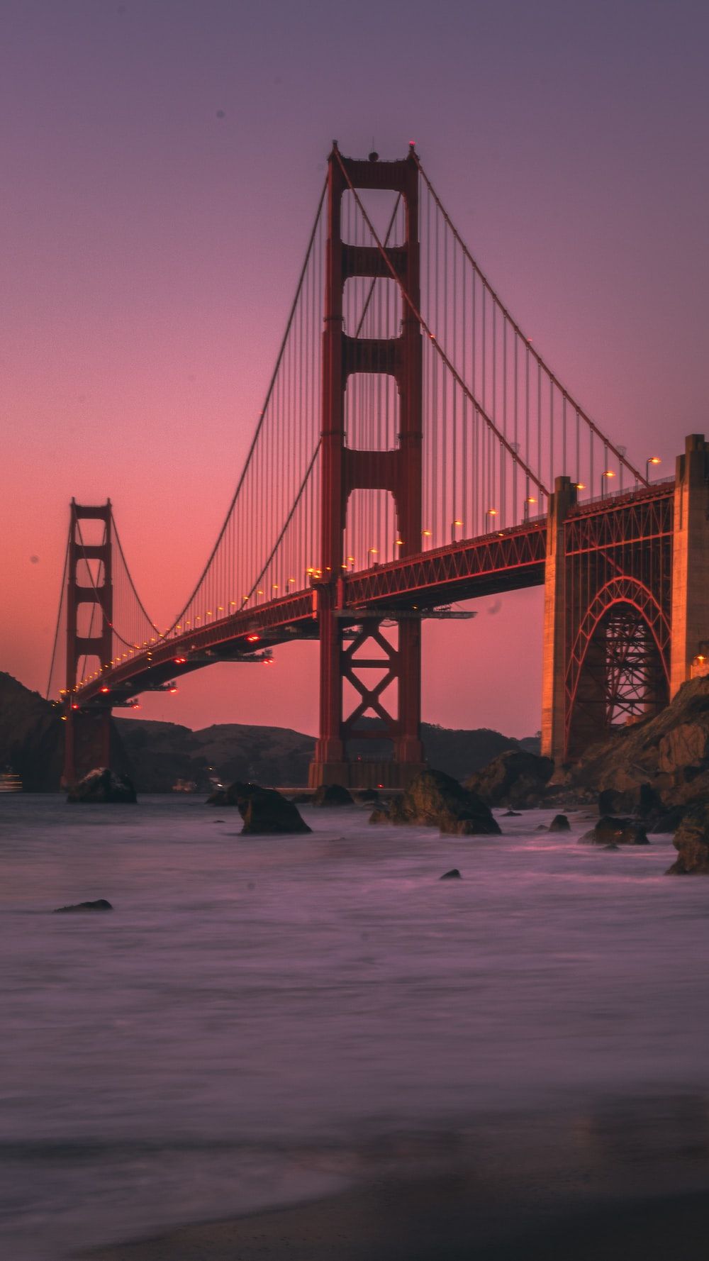 Golden Gate Bridge, San Francisco, Sonnenuntergang, Brücke, Hintergrundbild fürs Handy