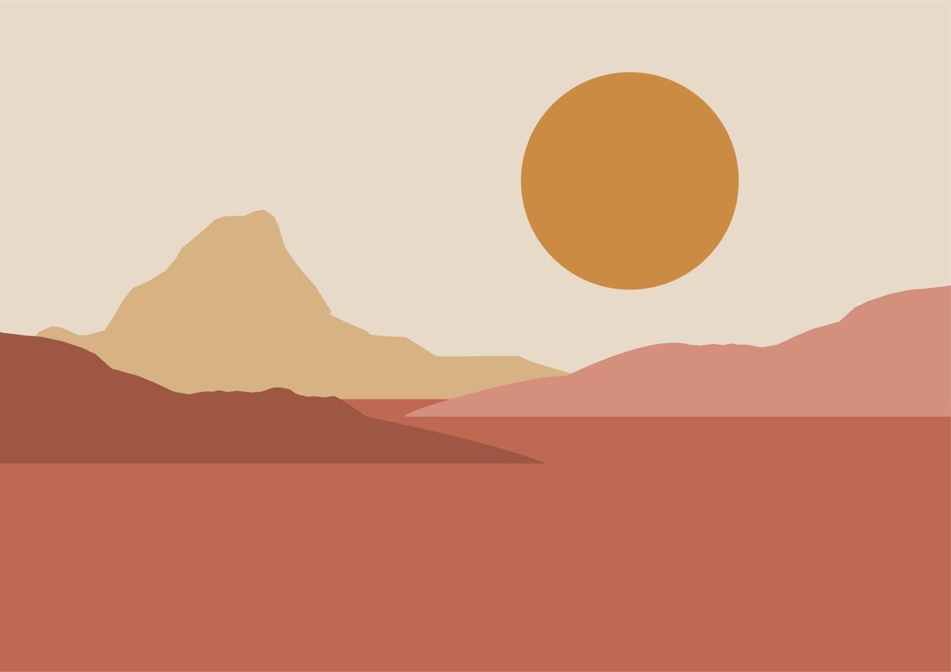 Minimalismus, Wüste, Sonne, Berge, Erdtöne, Boho, HD, Hintergrund für den Desktop