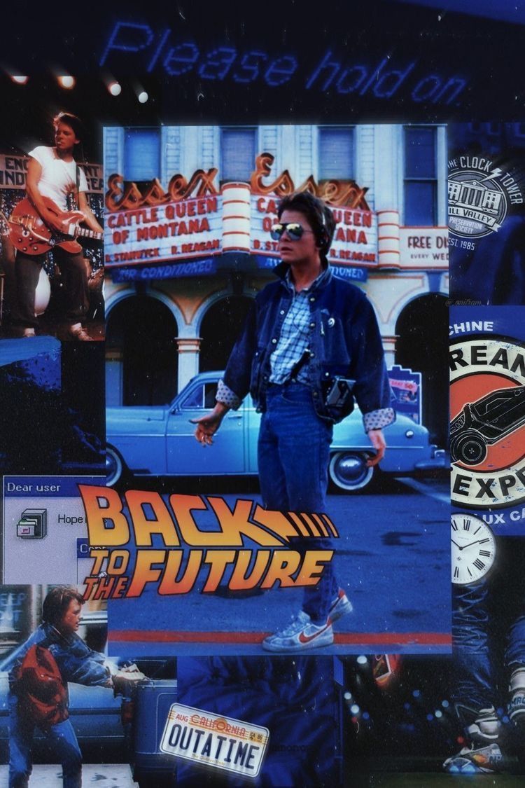 Zurück in die Zukunft, Back to the Future, Musical, Collage, Blaue Töne, HD, Handy-Hintergrund