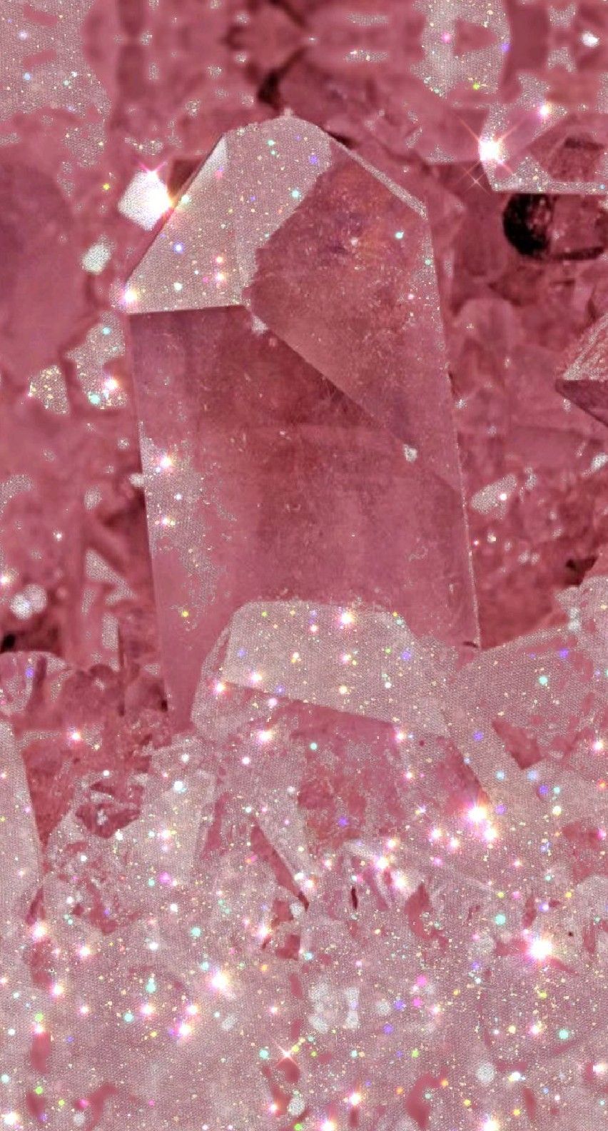 Rosenquarz, Kristalle, Funkeln, Rosa, HD, Hintergrundbild fürs Handy