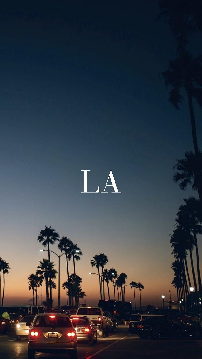LA, Los Angeles, Palmen, Abenddämmerung, Minimalismus, HD, Sperrbildschirm fürs iPhone