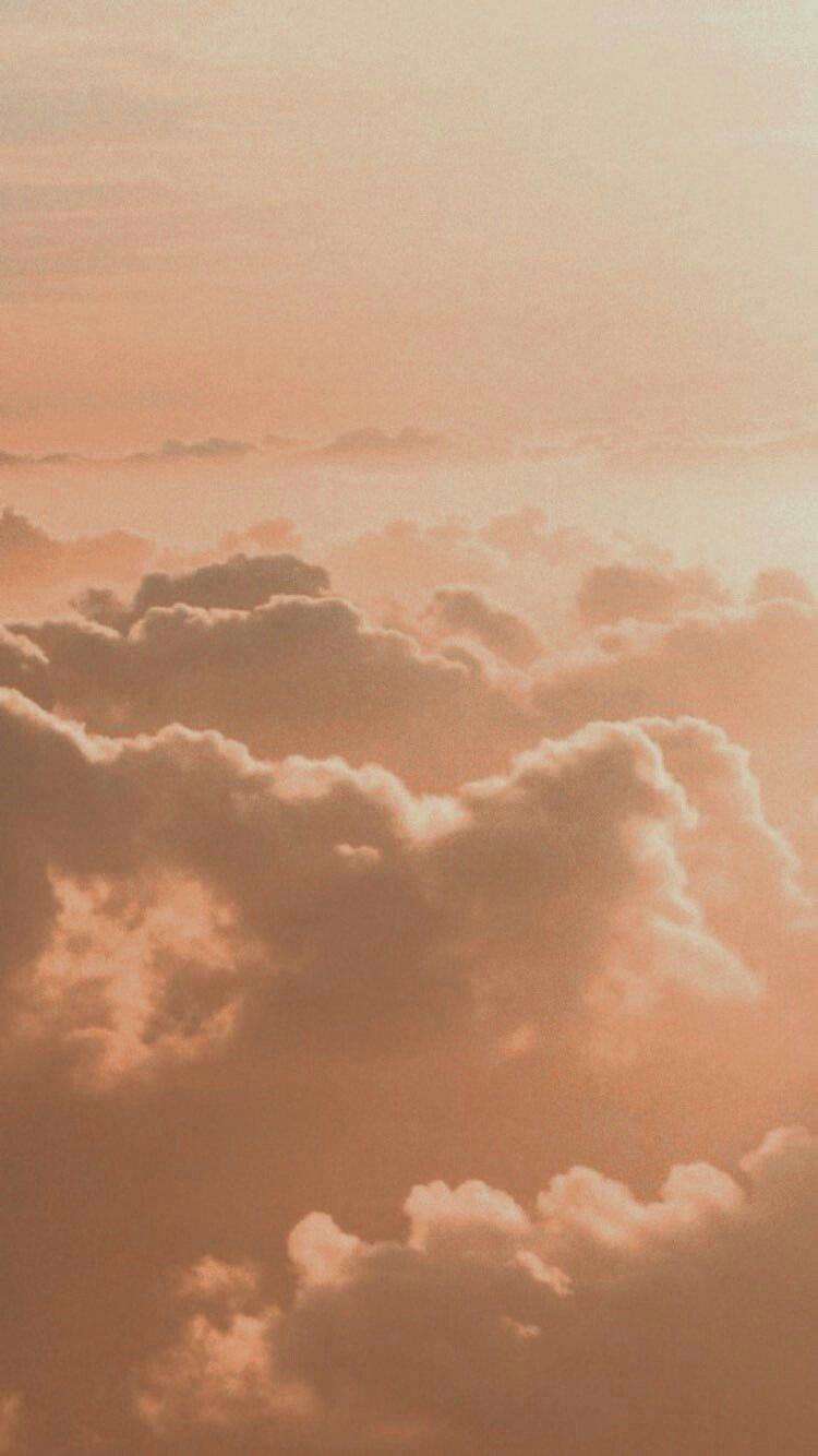 Wolken, Wolkenmeer, Sonnenuntergang, Braun-Orange, Hochformat, Hintergrundbild fürs Smartphone