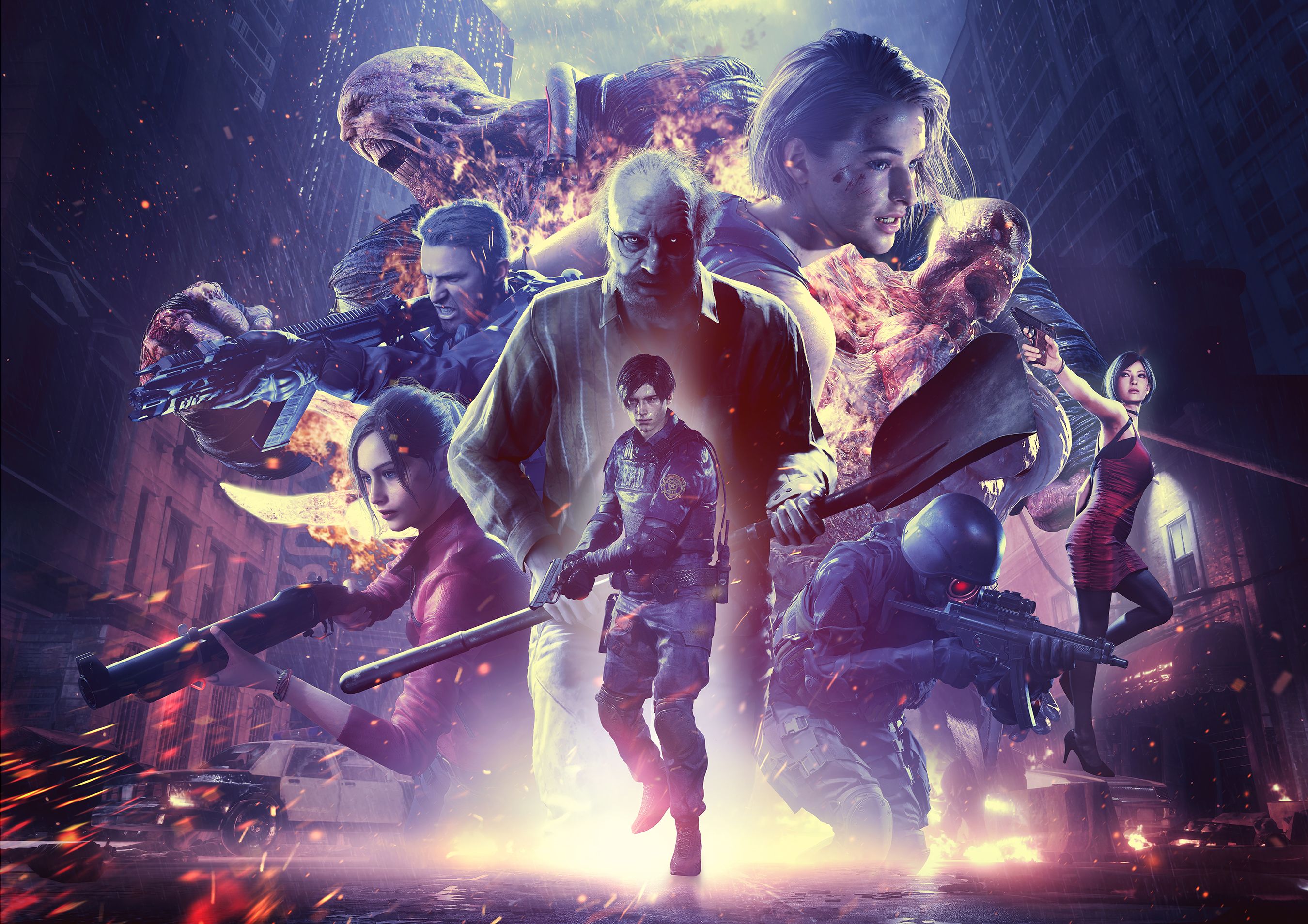 Resident Evil, Leon S. Kennedy, Jill Valentine, Chris Redfield, Nemesis, 2K, Windows-Hintergrundbild