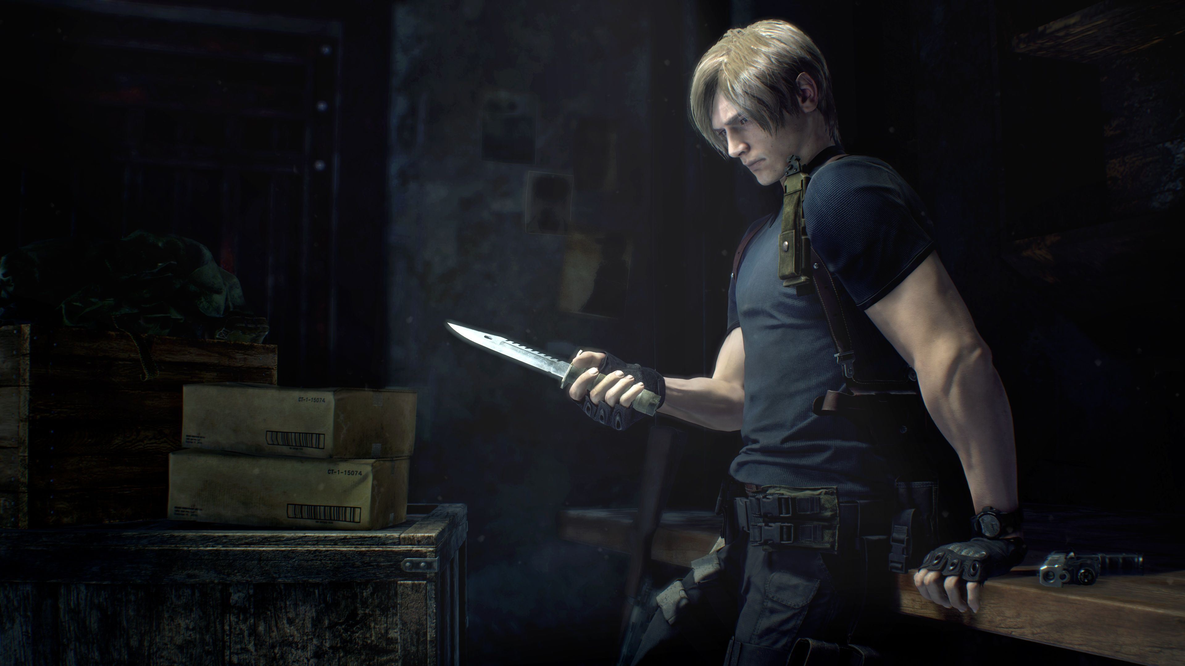 Leon S. Kennedy, Resident Evil 4, Messer, Dunkel, 3840x2160, 4K-Hintergrundbild für PC
