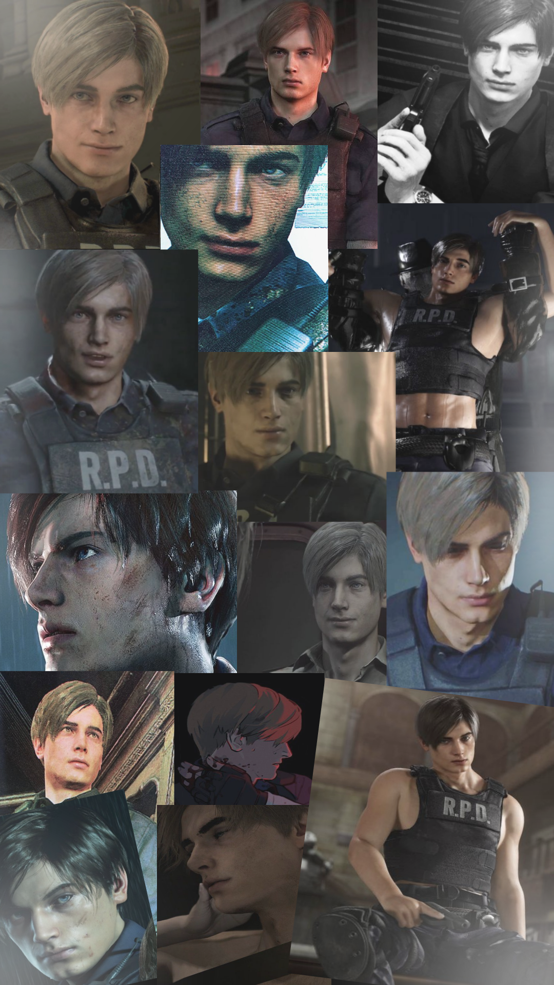 Leon S. Kennedy, Collage, Resident Evil, Porträts, Full HD, Sperrbildschirm fürs iPhone