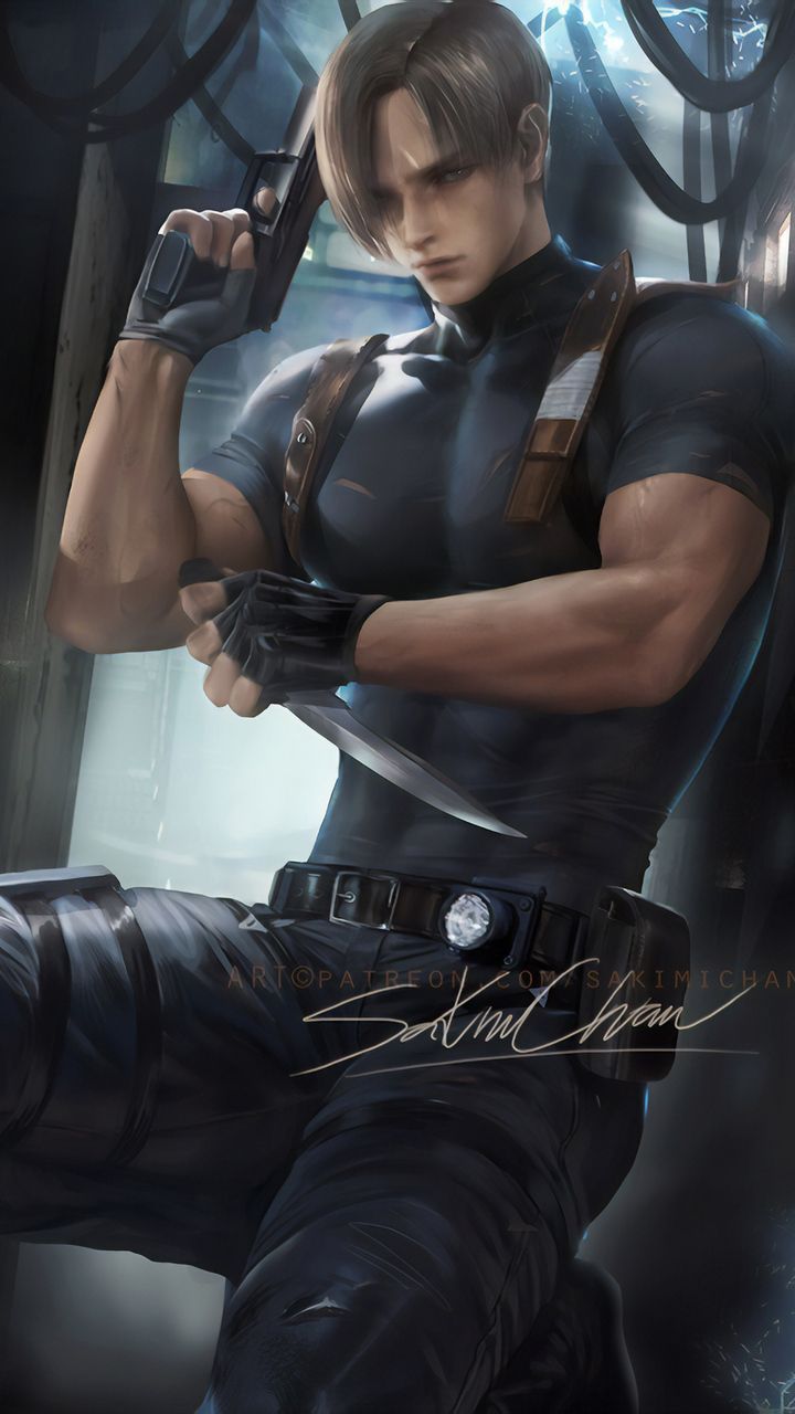 Leon S. Kennedy, Fan-Art, Pistole, Resident Evil, HD, Sperrbildschirm fürs iPhone