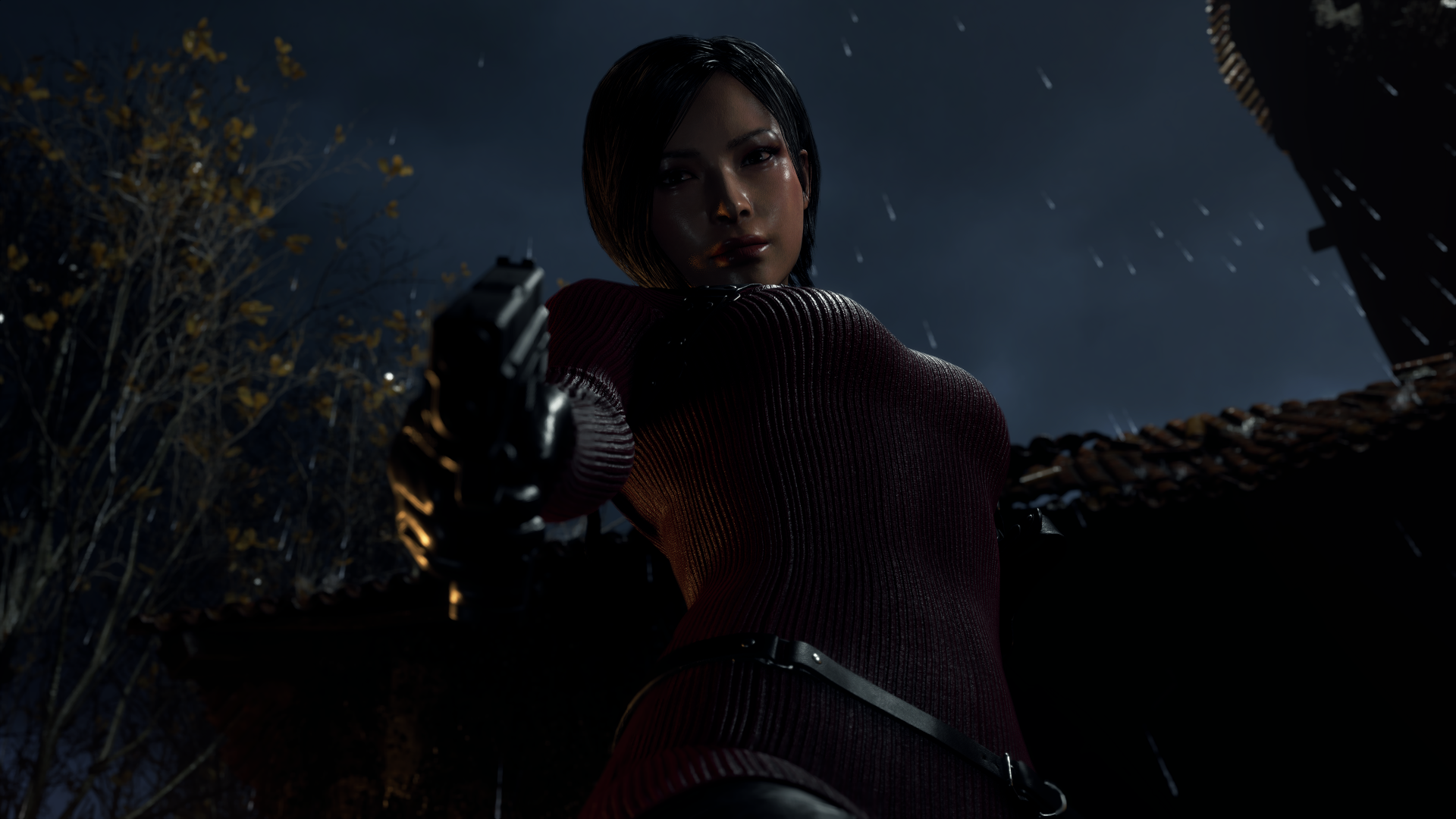 Ada Wong, Resident Evil 4, Pistole, Nacht, 16:9, Full-HD-Hintergrundbild für den Desktop