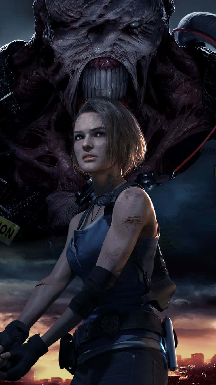 Jill Valentine, Nemesis, Resident Evil 3, Horror, HD, Handy-Hintergrund im Hochformat