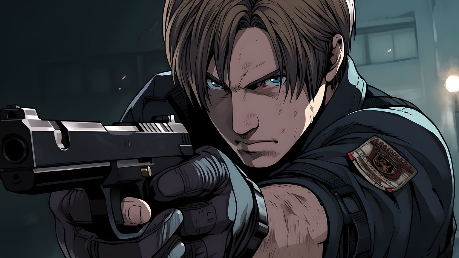 Leon S. Kennedy, Fan-Art, Pistole, Comic-Stil, HD, Hintergrund für den Desktop