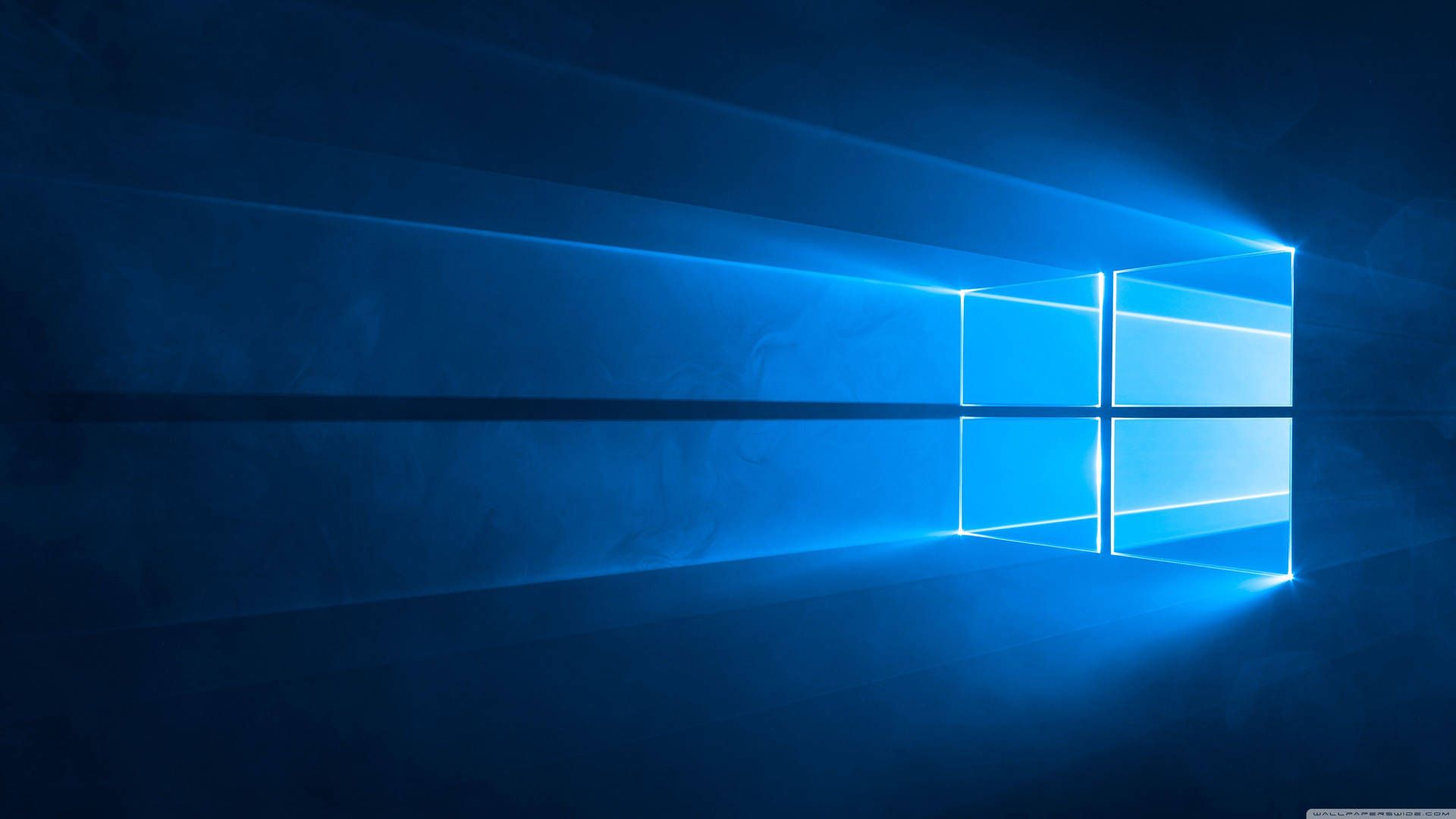 Windows 10, Windows-Logo, Lichtstrahlen, Blau, 1920x1080, Full-HD-Hintergrundbild für PC