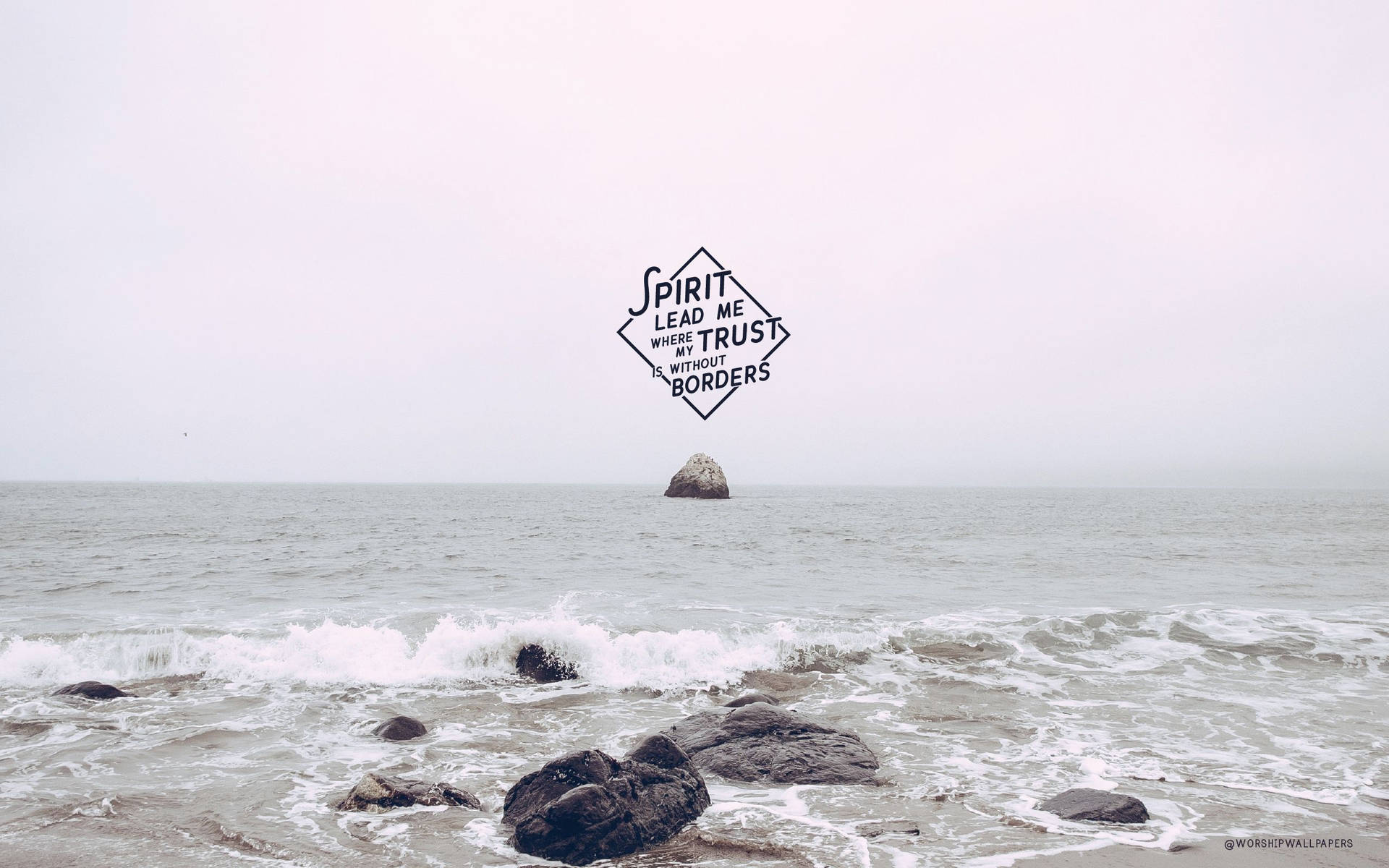 Oceans, Hillsong United, Meer, Felsen, Zitat, Wellen, 16:10, Full-HD-Hintergrundbild für den Desktop