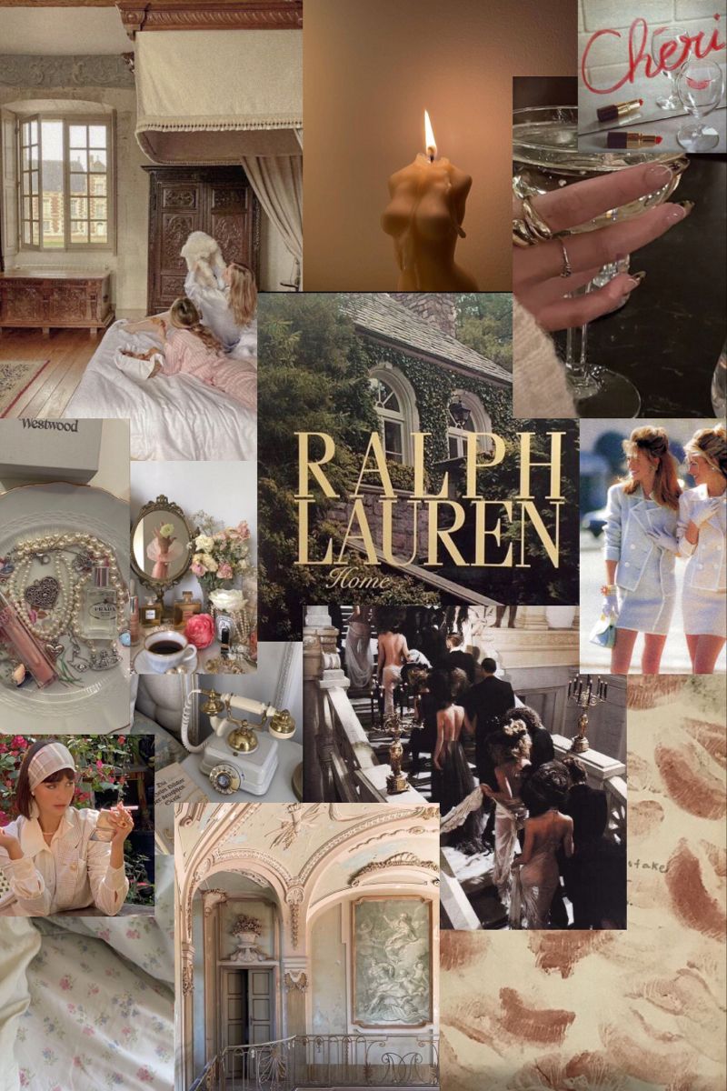 Ralph Lauren, Collage, Old Money, Ästhetik, Vintage, Hintergrundbild für iPhone und Android