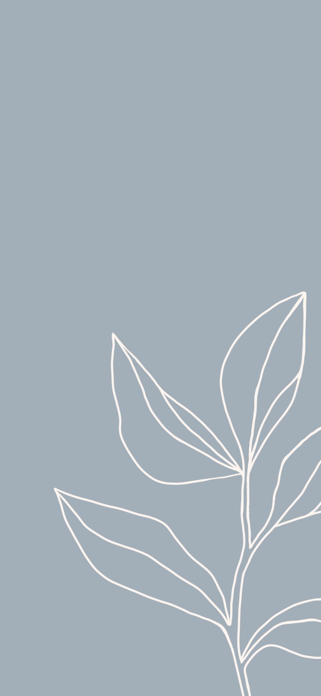 Line Art, Zweig, Graublau, Minimalistisch, Hochformat, Full HD, Sperrbildschirm fürs iPhone