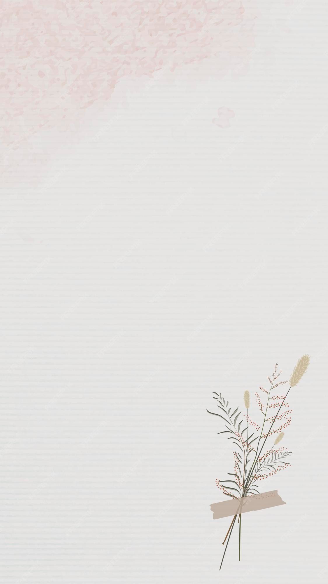 Getrocknete Blumen, Zweig, Beige, Minimalistisch, Hochformat, Full HD, iPhone-Hintergrundbild