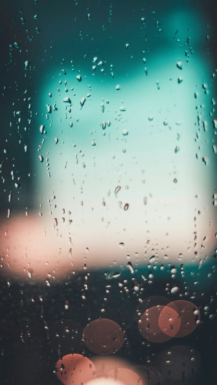Regentropfen, Türkis, Bokeh, Unscharf, Fensterscheibe, HD, Sperrbildschirm fürs iPhone