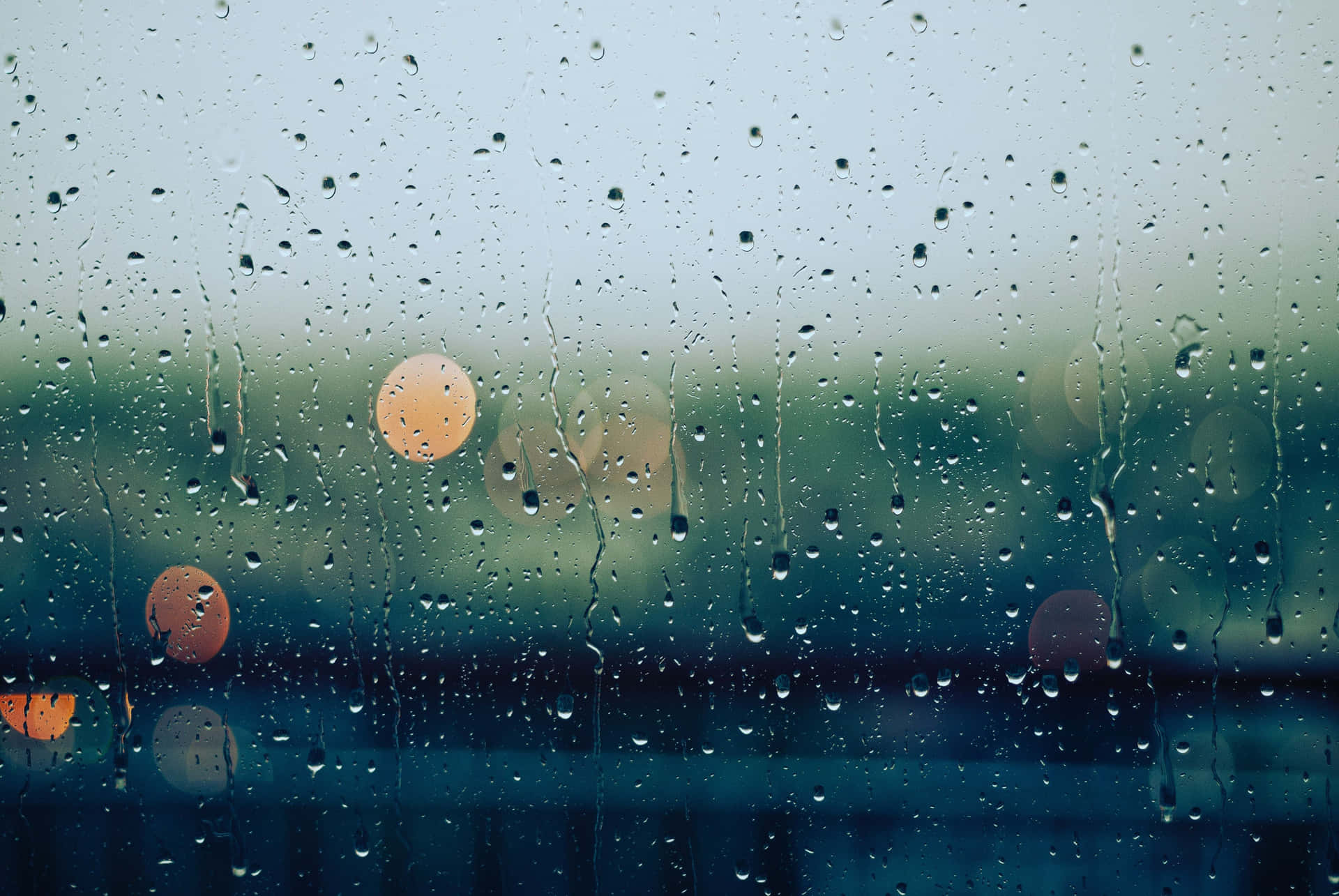 Regentropfen, Fensterscheibe, Landschaft, Bokeh, Grün, Full HD, Desktop-Hintergrund für Windows