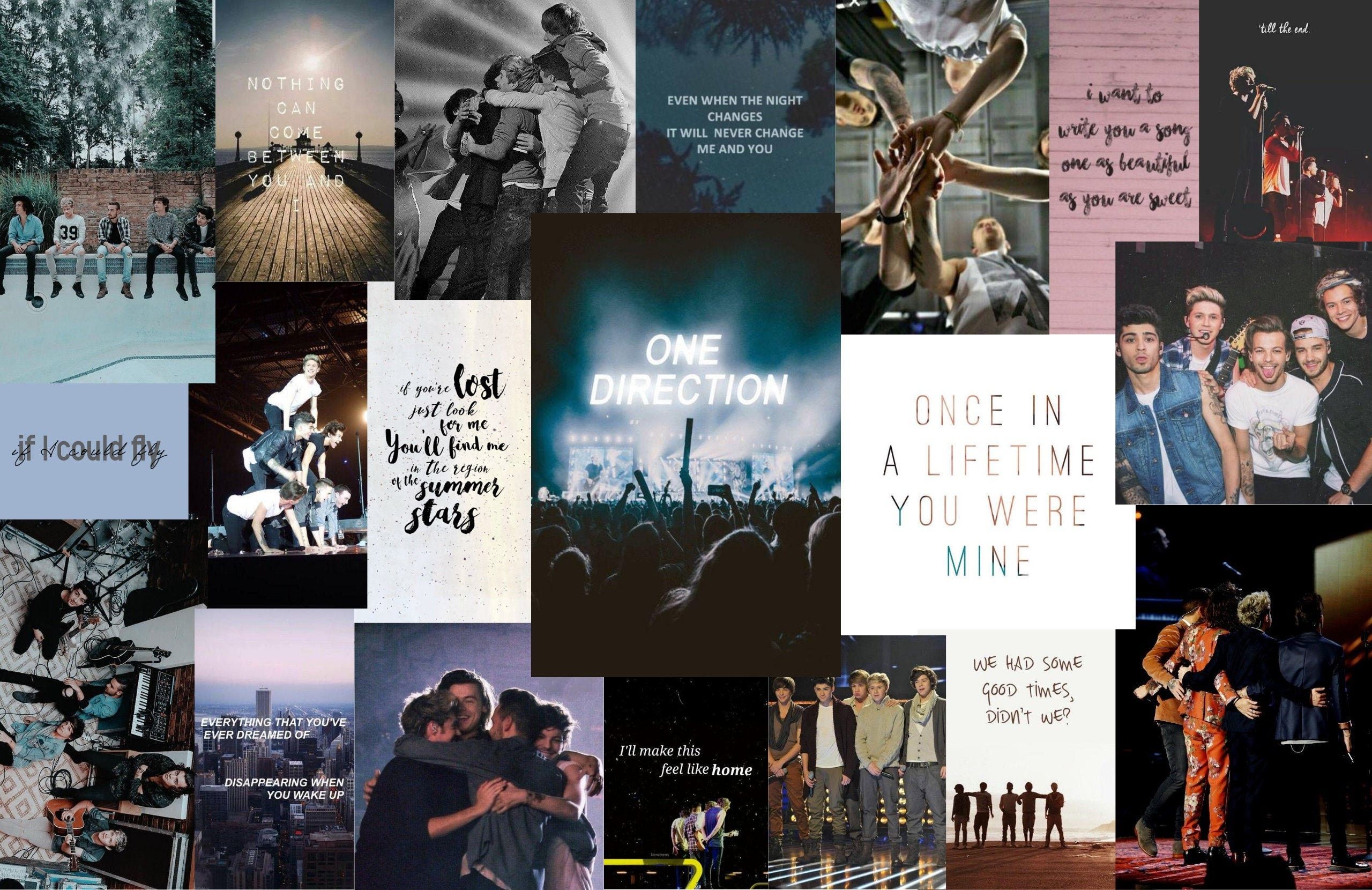 One Direction, Collage, Zitate, Bandfotos, Ästhetik, 2K, Hintergrundbild für den PC