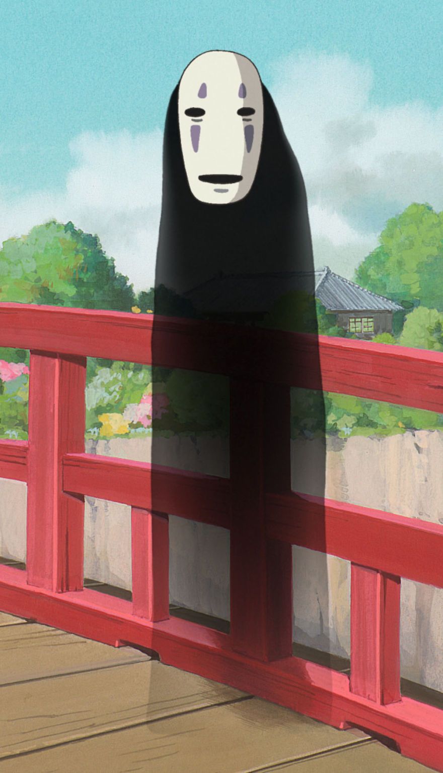 Ohngesicht, Chihiros Reise ins Zauberland, Studio Ghibli, Brücke, Anime, HD, iPhone-Hintergrundbild