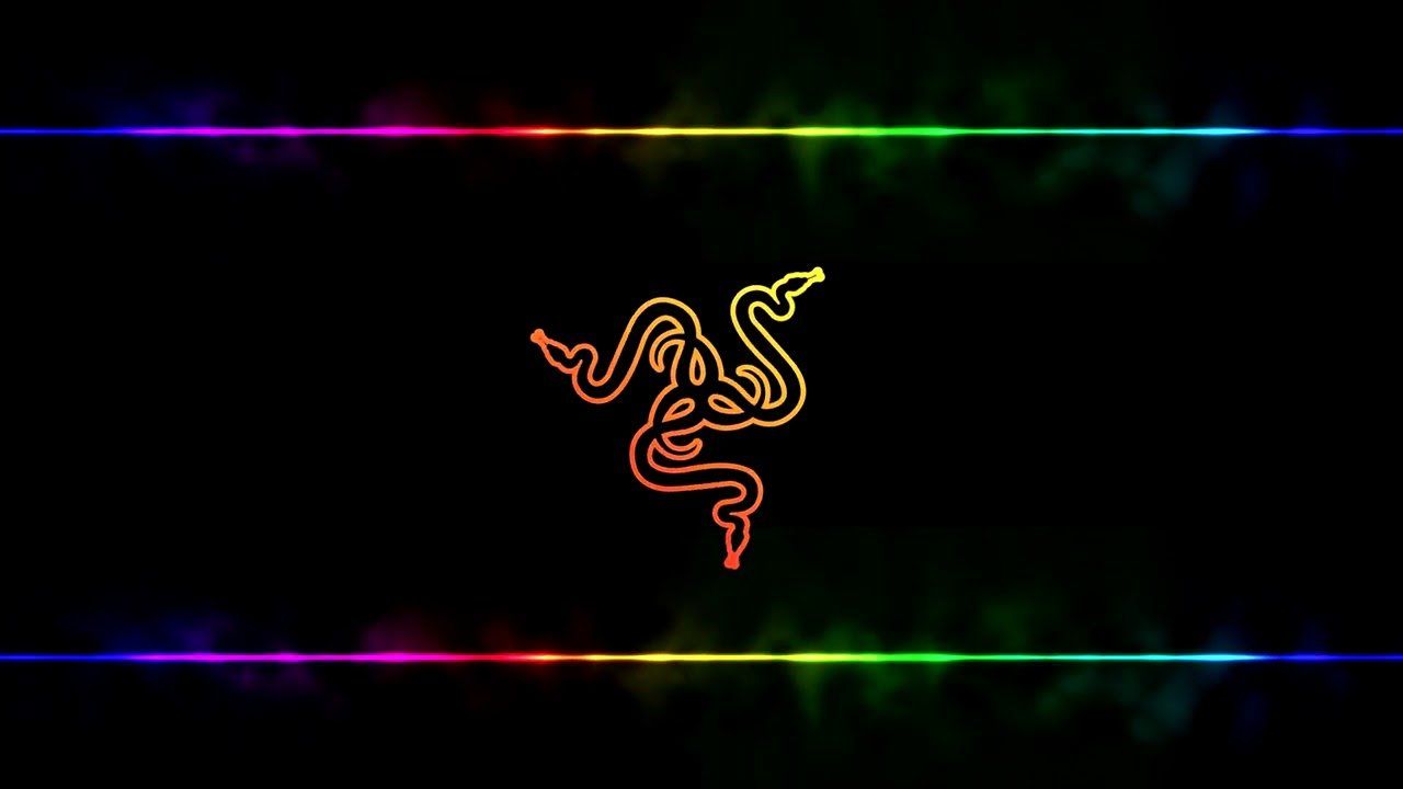 Razer, Razer Chroma, RGB-Linien, Schwarzer Hintergrund, Orange Logo, HD Wallpaper