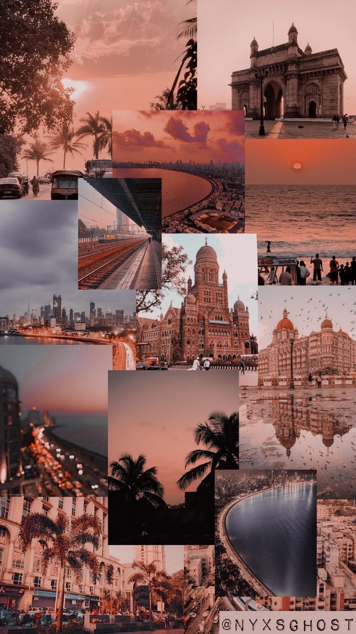Collage, Gateway of India, Mumbai, Indien, Reise-Ästhetik, Sperrbildschirm fürs iPhone
