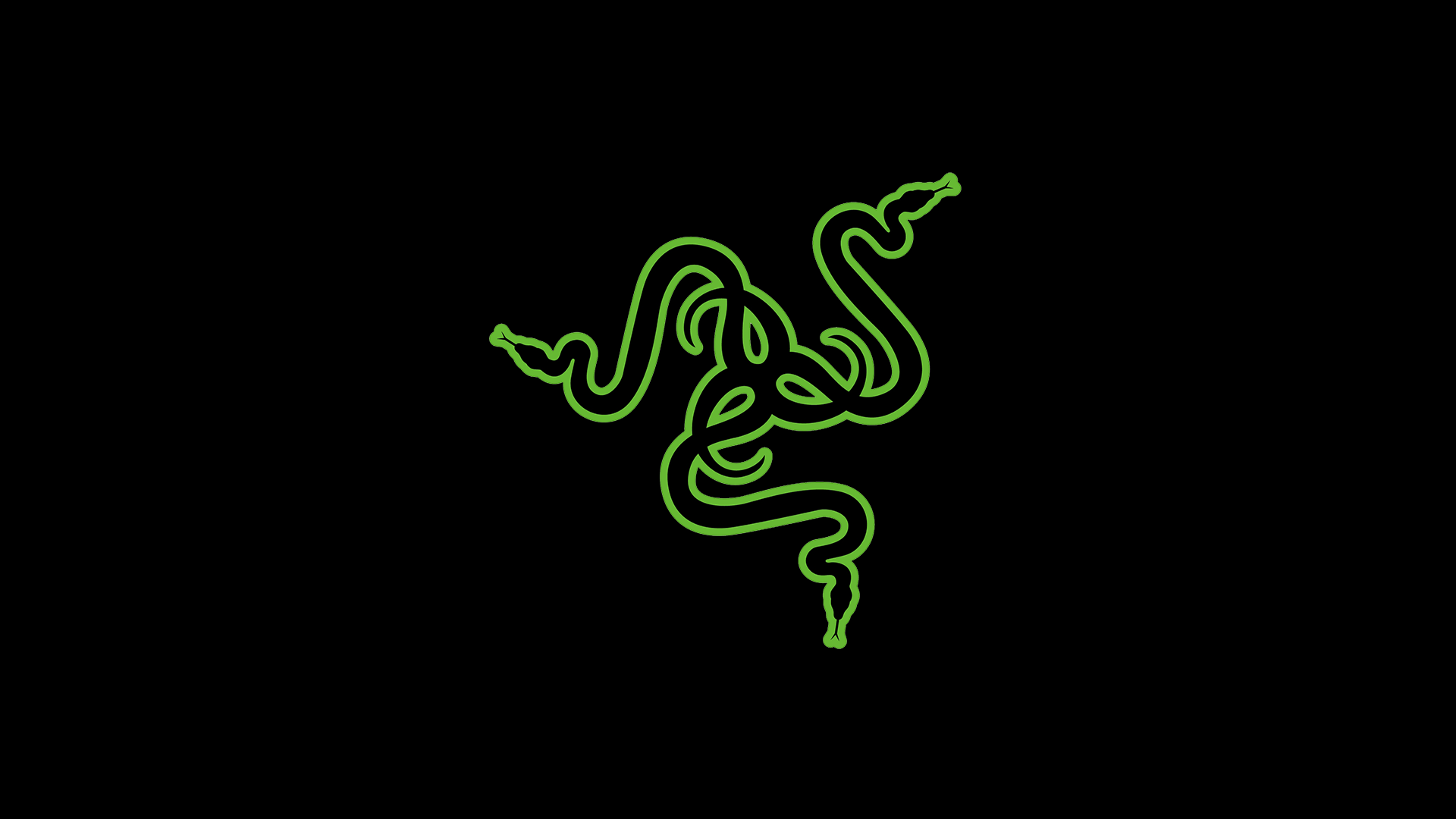 Razer, Grünes Logo, Schwarzer Hintergrund, Minimalistisch, Full HD Wallpaper