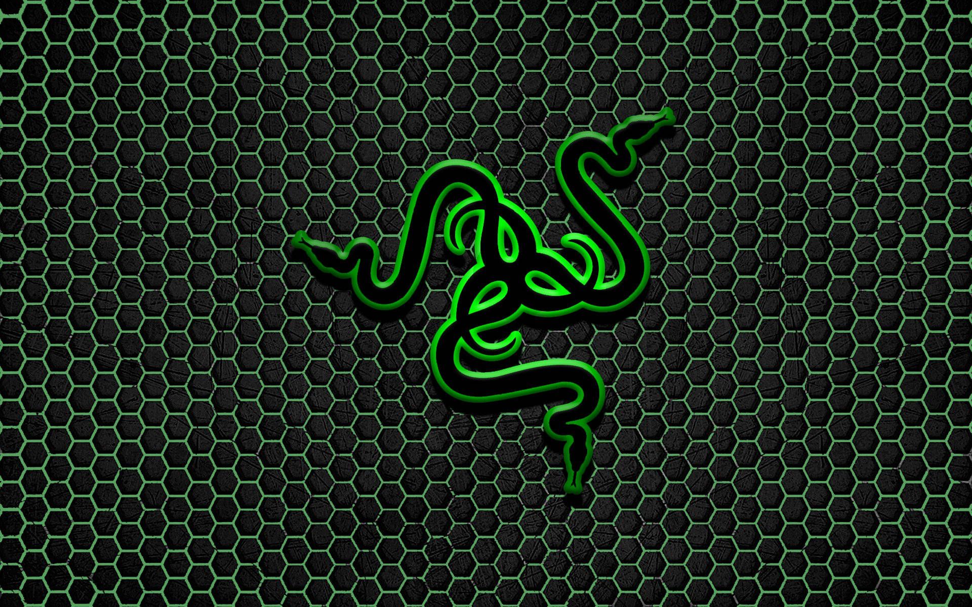 Razer, Waben, Grünes Logo, Metall, Sechseckmuster, 16:10, Full-HD-Hintergrundbild für den Desktop
