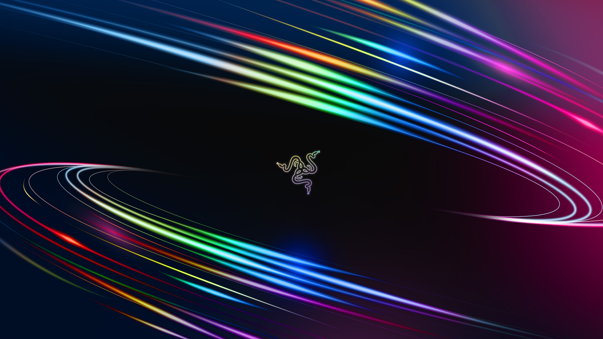 Razer, Razer Chroma, Lichtbögen, Regenbogen, Dunkel, 2K, Hintergrundbild für den PC