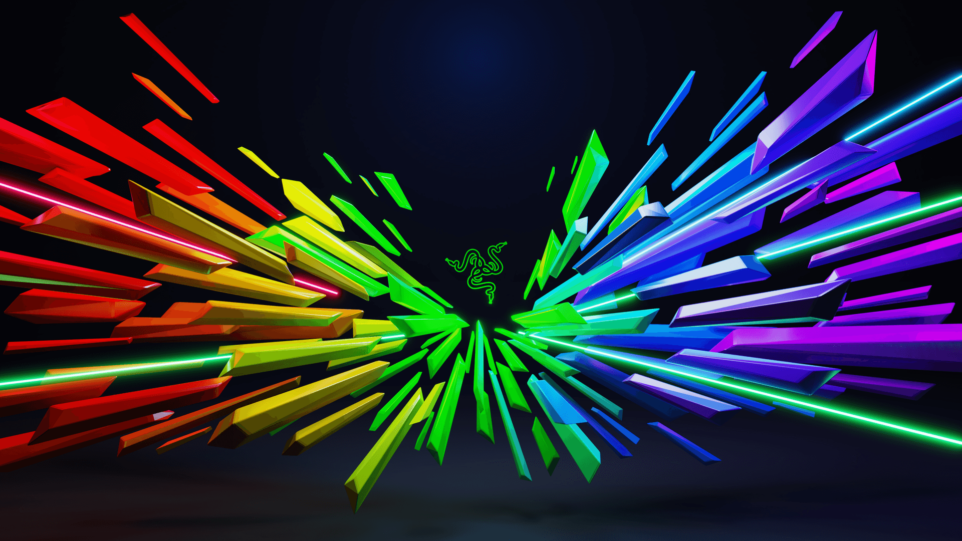 Razer, Razer Chroma, Regenbogen-Splitter, 3D, Explosion, Full HD, Laptop-Hintergrundbild