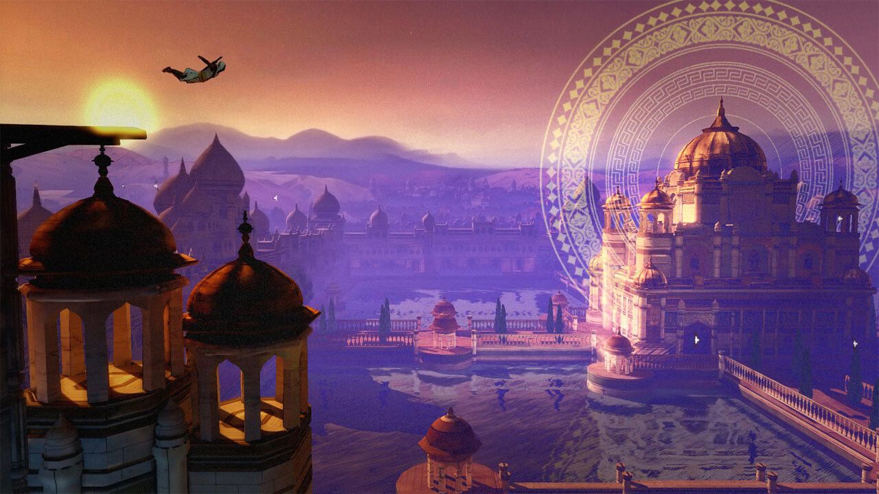 Digitale Kunst, Palast, Fantasy, Mandala, Lila Himmel, Indische Architektur, HD-Hintergrundbild